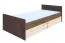 Einzelbett / Gästebett Kerema 09, Farbe: Nuss / Ulme / Gelb - Liegeflläche: 140 x 200 cm (B x L)