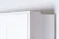 Drehtürenschrank / Kleiderschrank mit LED-Rahmen Siumu 27, Farbe: Weiß / Weiß Hochglanz - 226 x 142 x 60 cm (H x B x T)