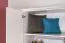 Drehtürenschrank / Kleiderschrank mit LED-Rahmen Siumu 35, Farbe: Weiß / Weiß Hochglanz - 226 x 277 x 60 cm (H x B x T)