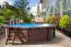 Pool aus Kiefernholz Sunnydream 04, Natur, 5,30 x 1,36 Meter, inklusive Premium Filteranlage,  Filtermedium, Poolleiter, Poolfolie, Boden- und Wandvlies, Edelstahl-Eckverbindungen