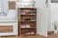 Schuhschrank  Manase 11, Farbe: Eiche Braun / Weiß Hochglanz - 94 x 63 x 36 cm (H x B x T)