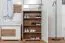 Schuhschrank  Manase 11, Farbe: Eiche Braun / Weiß Hochglanz - 94 x 63 x 36 cm (H x B x T)