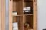 Highboard Atule 04, Farbe: Eiche / Grau - Abmessungen: 137 x 90 x 42 cm (H x B x T)