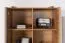 Highboard Atule 04, Farbe: Eiche / Grau - Abmessungen: 137 x 90 x 42 cm (H x B x T)
