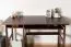 Stabiler Walnussfarbener Schreibtisch Kiefer massiv Vollholz Junco 194, 75 x 120 x 50 cm, genügend Stauraum, ein Fach, ausziehbaren Tastaturfach, schlichtes Design
