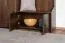 Schlichte Garderobe in Walnussfarben Kiefer massiv Vollholz 28B, mit Spiegel, 200 x 125 x 41 cm, mit zwei Schubladen, eine Hutablage und fünf Haken