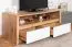 TV-Schrank / TV-Möbel Faleula 06, mit ABS Katenschutz, Eiche / Weiß, Maße: 52 x 130 x 53 cm, zwei Schubladen, ein offenes Ablagefach, für Wohnzimmer