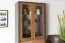 Vitrine Selun 09, Farbe: Eiche Dunkelbraun / Grau - 197 x 90 x 43 cm (H x B x T)