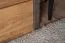 Vitrine Selun 09, Farbe: Eiche Dunkelbraun / Grau - 197 x 90 x 43 cm (H x B x T)