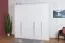 Drehtürenschrank / Kleiderschrank mit Rahmen Siumu 24, Farbe: Weiß / Weiß Hochglanz - 226 x 232 x 60 cm (H x B x T)