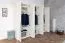 Drehtürenschrank / Kleiderschrank mit Rahmen Siumu 25, Farbe: Weiß / Weiß Hochglanz - 226 x 277 x 60 cm (H x B x T)