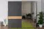 Schiebetürenschrank / Kleiderschrank Vaitele 09, Farbe: Anthrazit Hochglanz / Walnuss - 224 x 230 x 61 cm (H x B x T)