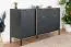 Sideboard mit modernen Gold Akzenten Raoued 02, Farbe: Anthrazit - Abmessungen: 81 x 153 x 39,5 cm (H x B x T), mit drei Türen