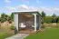 Überdachung G284 Lichtgrau - 28 mm Blockbohlen, Grundfläche: 7,45 m², Pultdach
