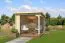 Überdachung G284 Natur - 28 mm Blockbohlen, Grundfläche: 7,45 m², Pultdach