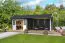 Gartenhaus G278 Carbongrau - 34 mm Blockbohlenhaus, Grundfläche: 19,74 m², Satteldach