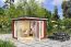 Kleines Gartenhaus G175 inkl. Doppeltür und Fußboden, 239,60 x 239,60 cm, Schwedenrot, 40 mm Blockbohlenhaus - 5,74 m², Zeltdach, Isolierverglasung