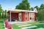 Gartenhaus G285 Schwedenrot inkl. Fußboden - 44 mm Blockbohlenhaus, Grundfläche: 22,75 m², Flachdach
