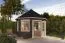 Gartenhaus G67 Carbongrau inkl. Fußboden - 44 mm Blockbohlenhaus, Nutzfläche: 9,50 m², Zeltdach