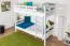 Etagenbett / Stockbett "Easy Premium Line" K17/n, Buche massiv Weiß, Liegefläche 90 x 200 cm, teilbar, Höhe 174 cm, großer Abstand zwischen den Betten