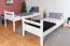 Etagenbett / Stockbett "Easy Premium Line" K17/n, Buche massiv Weiß, Liegefläche 90 x 200 cm, teilbar, Höhe 174 cm, großer Abstand zwischen den Betten
