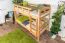 Etagenbett 90 x 190 cm für Erwachsene "Easy Premium Line" K17/n, Buche Massivholz Natur lackiert, teilbar