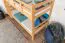 Etagenbett / Stockbett 90 x 200 cm "Easy Premium Line" K17/n, Buche Massivholz Natur lackiert, teilbar
