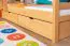 Etagenbett / Stockbett 90 x 200 cm für Kinder "Easy Premium Line" K17/n inkl. 2 Schubladen und 2 Abdeckblenden, Buche Massivholz Natur lackiert, teilbar