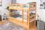 Stockbett 90 x 200 cm für Erwachsene "Easy Premium Line" K17/n inkl. Liegeplatz und 2 Abdeckblenden, Buche Massivholz Natur lackiert, teilbar
