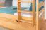 Etagenbett / Stockbett 90 x 200 cm "Easy Premium Line" K17/n inkl. Liegeplatz und 2 Abdeckblenden, Buche Massivholz Natur lackiert, teilbar