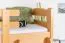 Etagenbett / Stockbett 90 x 200 cm "Easy Premium Line" K17/n inkl. Liegeplatz und 2 Abdeckblenden, Buche Massivholz Natur lackiert, teilbar