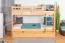 Etagenbett / Stockbett 90 x 200 cm "Easy Premium Line" K17/n inkl. Liegeplatz und 2 Abdeckblenden, Buche Massivholz Natur lackiert, teilbar