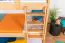 Etagenbett / Stockbett 90 x 200 cm für Kinder "Easy Premium Line" K17/n inkl. Liegeplatz und 2 Abdeckblenden, Buche Massivholz Natur lackiert, teilbar