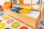 Etagenbett / Stockbett 90 x 200 cm für Kinder "Easy Premium Line" K17/n inkl. Liegeplatz und 2 Abdeckblenden, Buche Massivholz Natur lackiert, teilbar