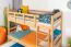 Etagenbett / Stockbett 90 x 200 cm für Kinder "Easy Premium Line" K17/n inkl. Liegeplatz und 2 Abdeckblenden, Buche Massivholz Natur lackiert, teilbar