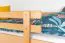 Etagenbett / Stockbett 90 x 200 cm für Kinder "Easy Premium Line" K17/n inkl. Liegeplatz und 2 Abdeckblenden, Buche Massivholz Natur lackiert, teilbar