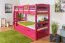Etagenbett / Stockbett 90 x 200 cm "Easy Premium Line" K17/n inkl. Liegeplatz und 2 Abdeckblenden, Buche Massivholz Rosa lackiert, teilbar