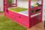 Etagenbett / Stockbett 90 x 200 cm "Easy Premium Line" K17/n inkl. Liegeplatz und 2 Abdeckblenden, Buche Massivholz Rosa lackiert, teilbar
