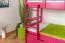 Etagenbett / Stockbett 90 x 200 cm "Easy Premium Line" K17/n inkl. Liegeplatz und 2 Abdeckblenden, Buche Massivholz Rosa lackiert, teilbar