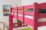 Etagenbett / Stockbett 90 x 200 cm "Easy Premium Line" K17/n inkl. Liegeplatz und 2 Abdeckblenden, Buche Massivholz Rosa lackiert, teilbar