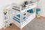 Stockbett für Erwachsene "Easy Premium Line" K18/h inkl. Liegeplatz und 2 Abdeckblenden, Kopfteil mit Löchern, Buche Vollholz massiv Weiß - Liegefläche: 90 x 200 cm, teilbar