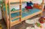 Kinder- Etagenbett / Stockbett "Easy Premium Line" K18/n, Kopfteil mit Löchern, Buche Vollholz massiv Natur - 90 x 190 cm, (L x B) teilbar