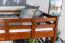 Hochbett 90 x 200 cm, "Easy Premium Line" K22/n, Buche Massivholz Dunkelbraun, teilbar