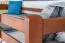 Hochbett 90 x 200 cm, "Easy Premium Line" K22/n, Buche Massivholz Dunkelbraun, teilbar