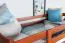 Hochbett 90 x 200 cm, "Easy Premium Line" K22/n, Buche Massivholz kirschfarben, teilbar