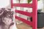 Hochbett 90 x 200 cm für Erwachsene, "Easy Premium Line" K22/n, Buche Massivholz rosa lackiert, teilbar