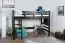 Hochbett 90 x 200 cm, "Easy Premium Line" K22/n, Buche Massivholz Schokobraun, teilbar