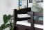 Hochbett 90 x 200 cm, "Easy Premium Line" K22/n, Buche Massivholz Schokobraun, teilbar