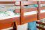 Hochbett 90 x 190 cm, "Easy Premium Line" K22/n, Buche Massivholz Dunkelbraun, teilbar