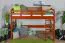 Hochbett 90 x 190 cm, "Easy Premium Line" K22/n, Buche Massivholz kirschfarben, teilbar